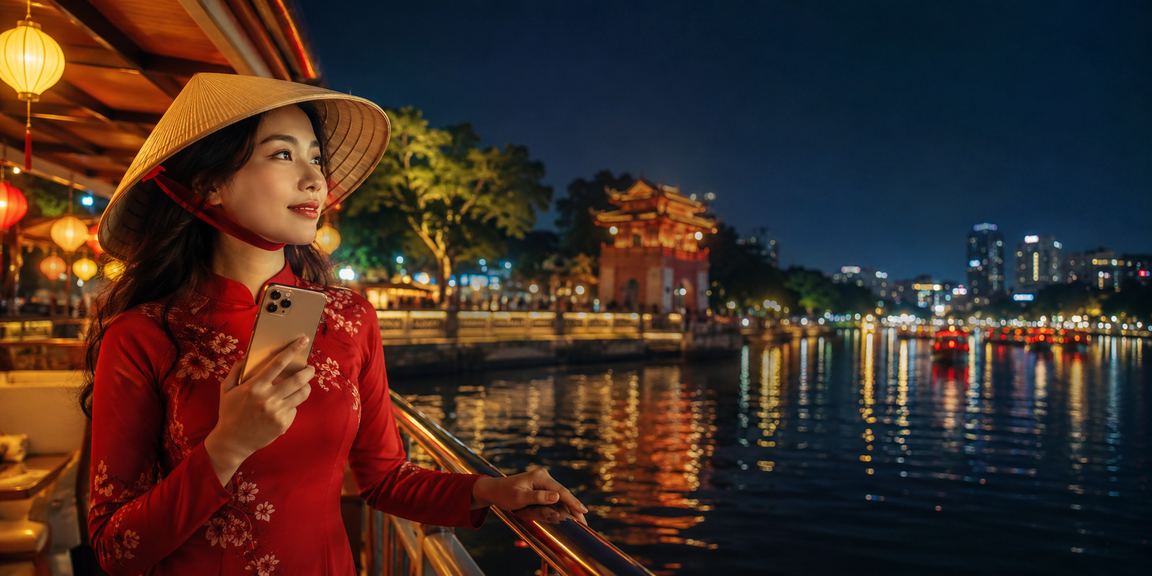 Người dùng Hà Nội mở casino mobile trong bối cảnh nón lá và điện thoại